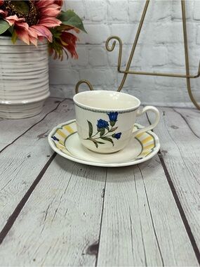 vtg Noritake Summer Estate (Ireland) flat cup & saucer cottage coastal grandma